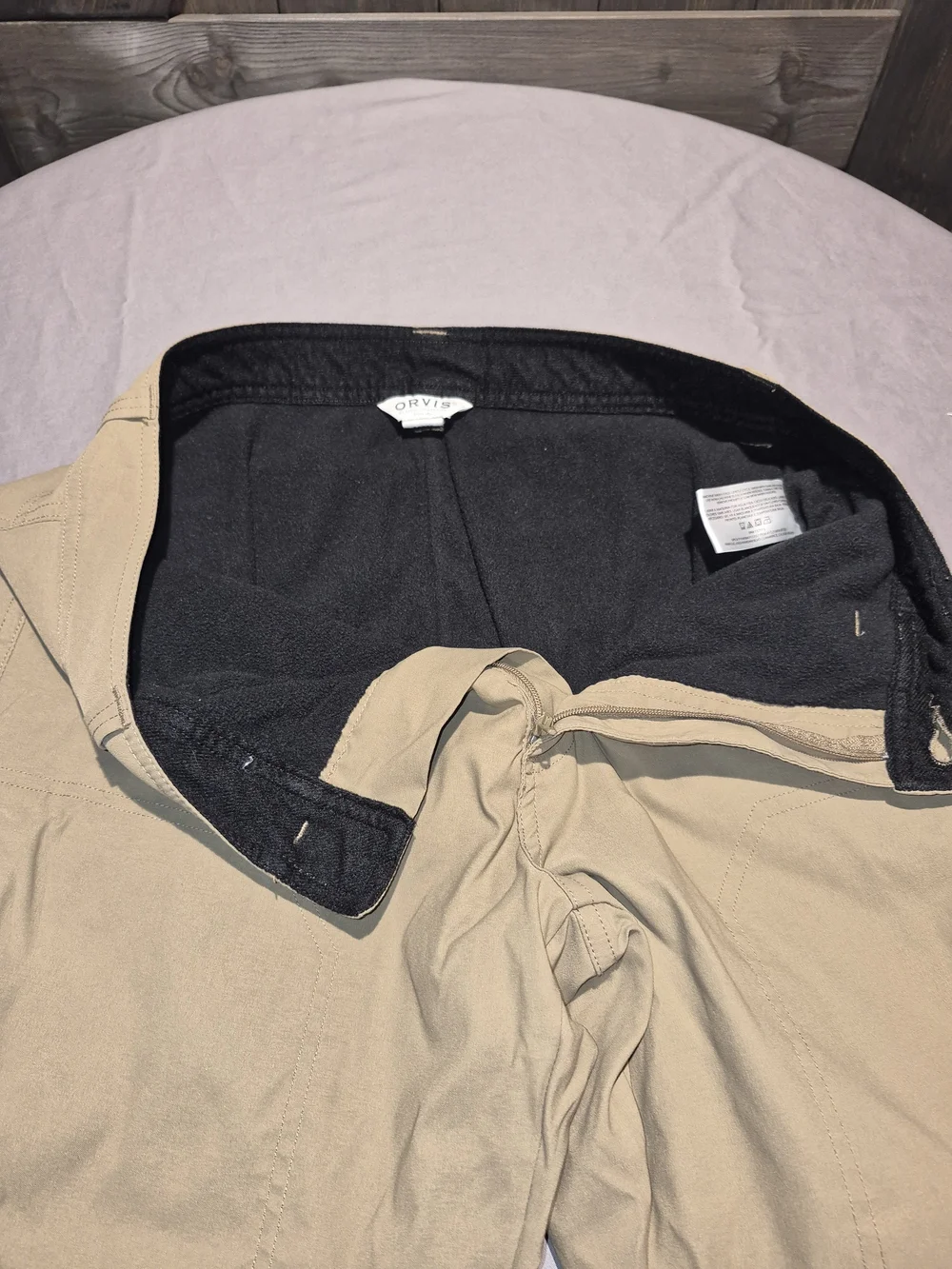 Orvis Men's Tan Fleece Lined Pants. Inseam Length Altered To 24